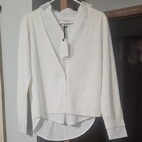 English Factory Cream Layered Cardigan Small NWT - Picture 1 of 3